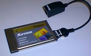 PCMCIA-Netzkarte für den Laptop