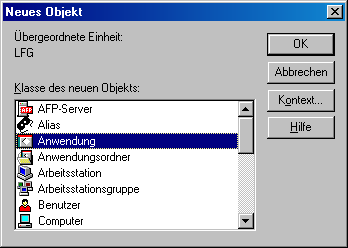 Erzeugen eines NDS Objektes