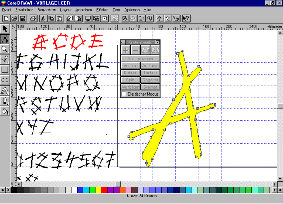 Zeichnen des Buchstabens im Corel Draw