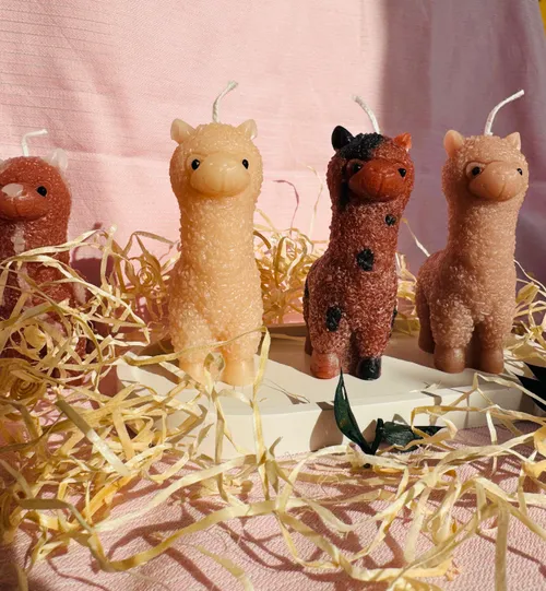 Weitere Kerzen, welche diesmal Llamas darstellen