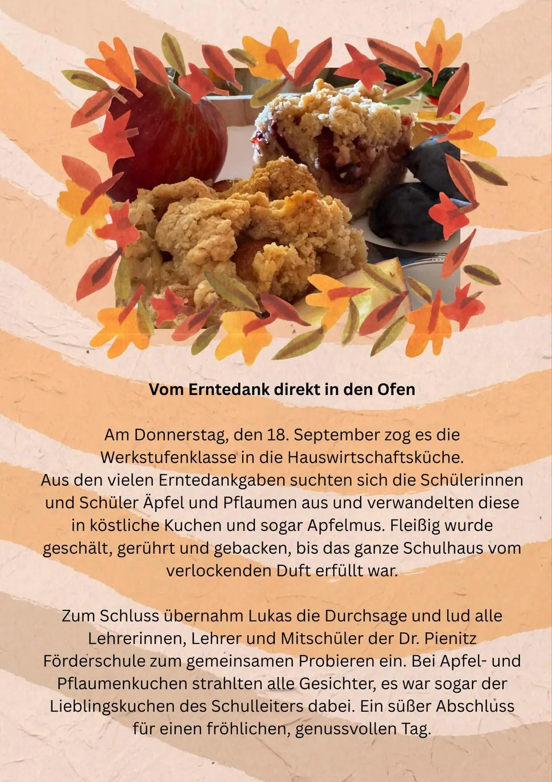 Vom Erntedank direkt in den Ofen