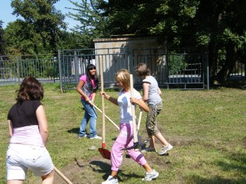 Arbeit im Kr&auml;utergarten