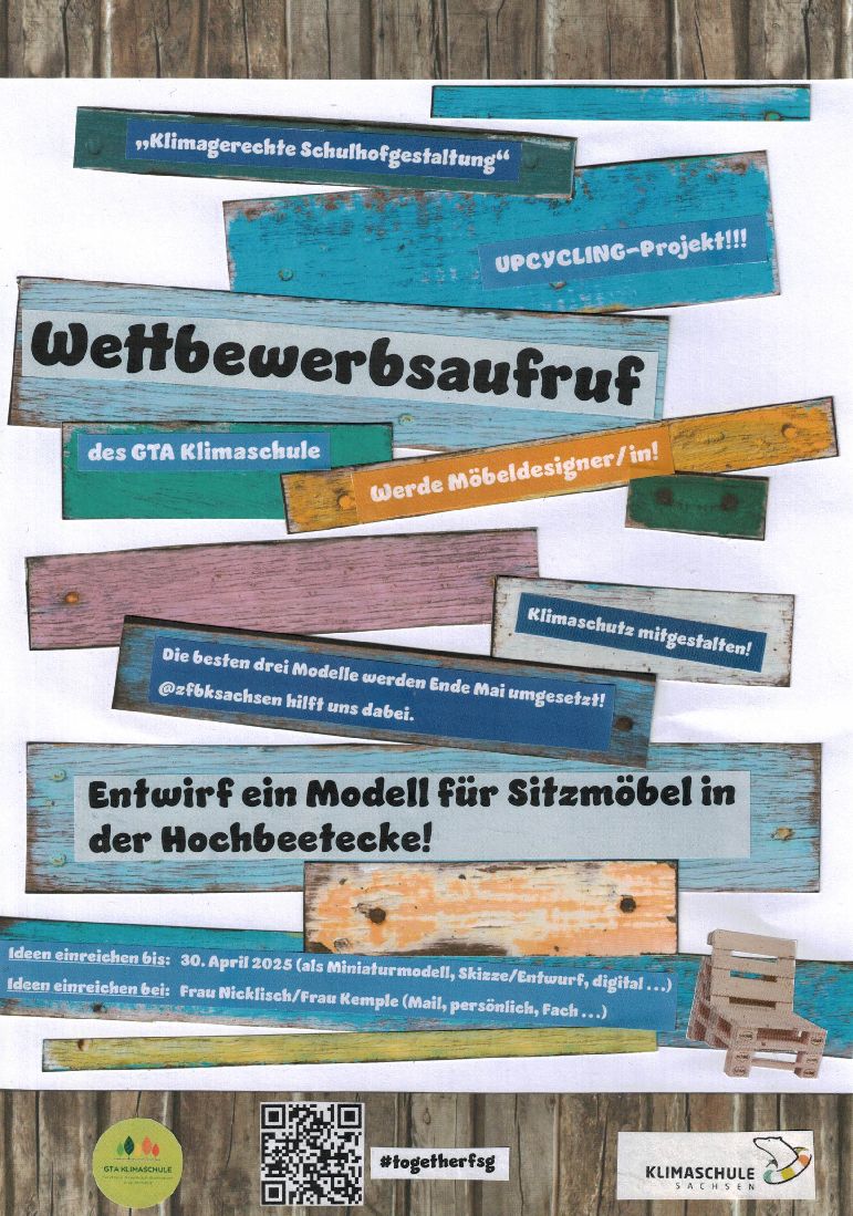 Plakat Wettbewerb Sitzmoebel Klimaschule